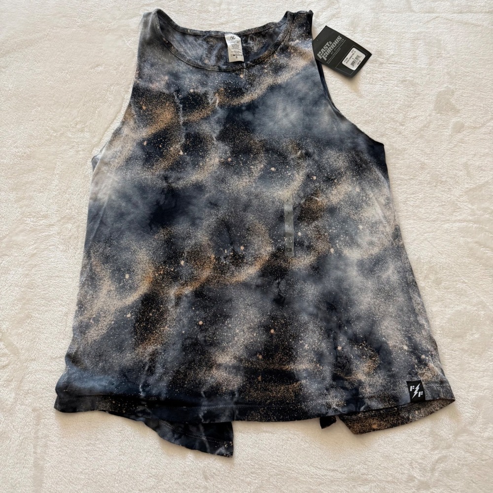 FAST FURIOUS BY AFFLICTION Womens Distressed Bleached Graphic Tank Top Size S